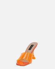 FIAMMA - sandalo con tacco in perspex arancio con suola in PU