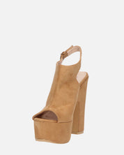MYRA - sandales à plateforme à talons en beige