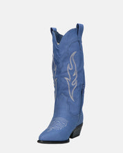 GUIA - stivali camperos in tessuto denim blu