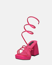 AZUKA - sandales fuchsia à talon et spirale