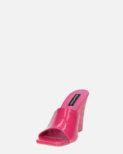 MARGHERITA - sandales compensées en glassy fuchsia crocodile