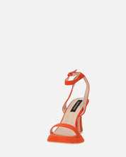 INDIA - sandali con tacco in camoscio arancio con suola beige