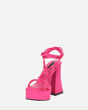 LORINA - sandali con tacco e platform in lycra rosa