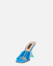 FIAMMA - sandale à talon en plexiglas bleu avec semelle en PU