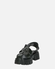 MACKENZIE - sandali platform con cinturini in ecopelle nera