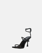 RAHA - sandali in lycra nero con gemme