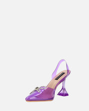 CONSUELO - tacchi in perspex viola con decorazioni in punta