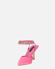DORIS - scarpe con tacco il lycra rosa e gemme sul cinturino