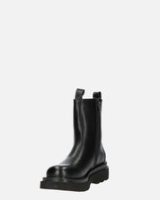 FEBE - chaussures noires avec élastique en simili cuir