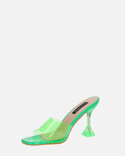FIAMMA - sandalo con tacco in perspex verde con suola beige