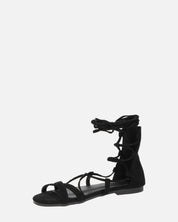 YANNA - sandali in camoscio nero con lacci