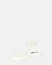 LACEY - sandali infradito bassi bianchi con lacci