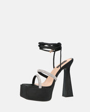 BIRGIT - sandali il satin nero con gemme