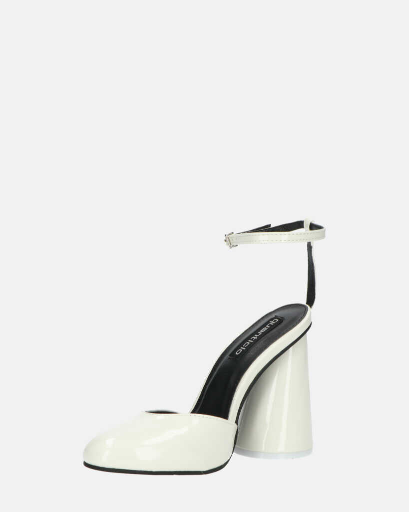 MAYBELLE - sandali in glassy bianco con tacco cilindrico