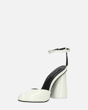 MAYBELLE - sandali in glassy bianco con tacco cilindrico