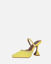 PERAL - scarpa con tacco in glitter giallo con gemme
