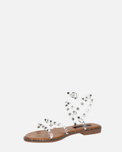 RAJA - sandali con borchie con perspex trasparente e suola beige