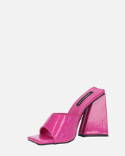 KAMELYA - scarpe con tacco squadrato in glassy viola