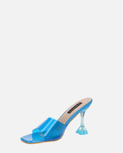 FIAMMA - sandale à talon en plexiglas bleu avec semelle en PU