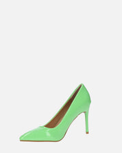 PORSHA - decolette in glassy verde con tacco a spillo