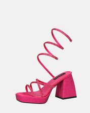 AZUKA - sandales fuchsia à talon et spirale