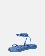 LACEY - sandali infradito bassi blu con lacci
