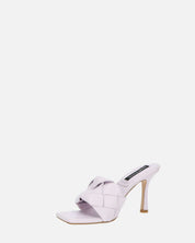 ENRICA - sandale en cuir tressé violet avec talon