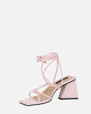 MELISA - sandali con lacci in ecopelle rosa