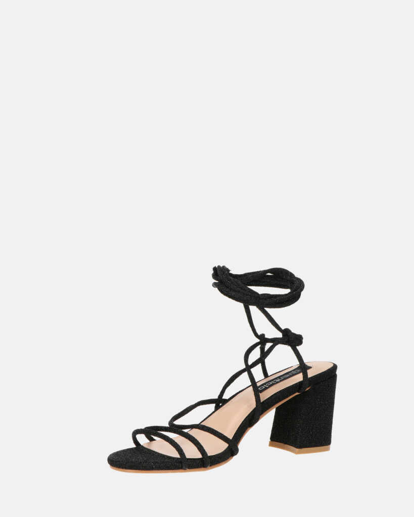 TALIA - sandales à talons en glitter noires