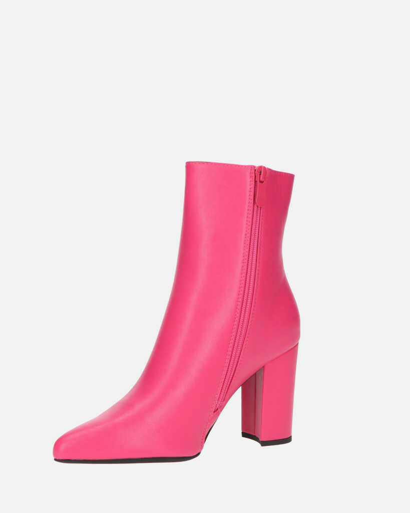 OLIVIA - stivaletti con cerniera in PU fucsia