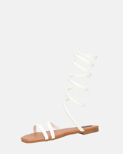 SIENNA - sandali con suola marrone e spirale bianca