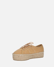 DESTINY - espadrilles à plateforme en dentelle beige