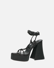 LORINA - sandali con tacco e platform in lycra nero