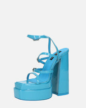 TEXA - sandali con cinturino e tacco alto in azzurro