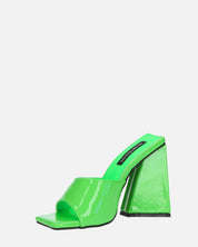 KAMELYA - scarpe con tacco squadrato in glassy verde