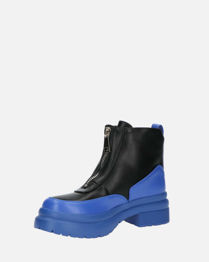 CHRISTIANE - chaussures bleues à glissière en PU