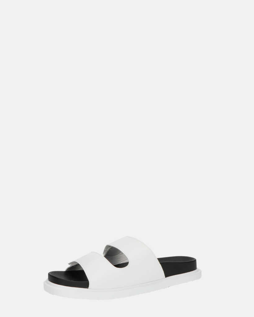 NUHA - sandali bianchi con chiusure in velcro