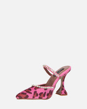 PERAL - scarpa con tacco in leopardato rosa con gemme