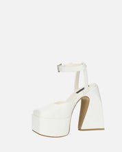 ELEANOR - scarpe bianco chiuse in punta con tacco e cinturino