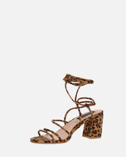 TALIA - sandali con tacco in camoscio leopardato