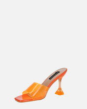 FIAMMA - sandalo con tacco in perspex arancio con suola in PU