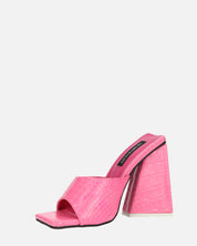 BUKET - sandali con tacco in rosa coccodrillo