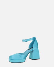 VIDA - scarpe con tacco squadrato in satin blu