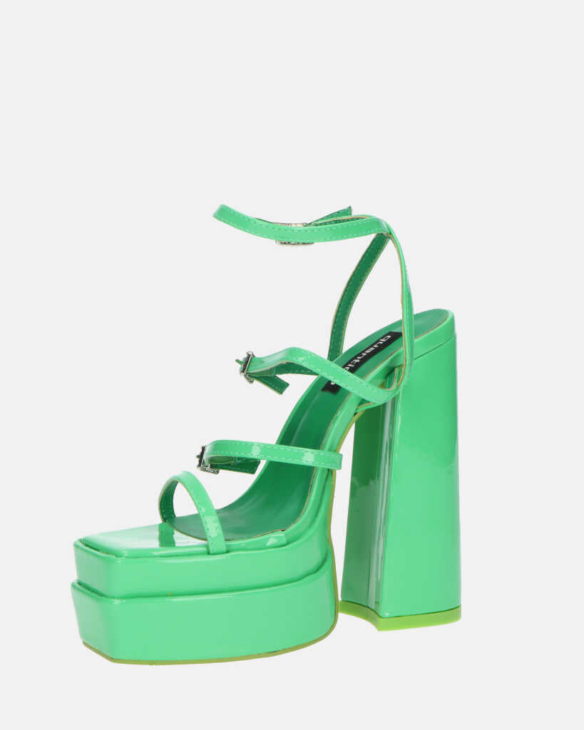 TEXA - sandali con cinturino e tacco alto in verde