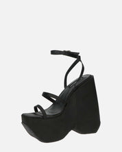 MARIMAR - sandali con zeppa in lycra nero