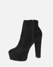 KYRA - stivaletto con tacco in camoscio nero