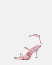 RAHA - sandali in glassy rosa con gemme