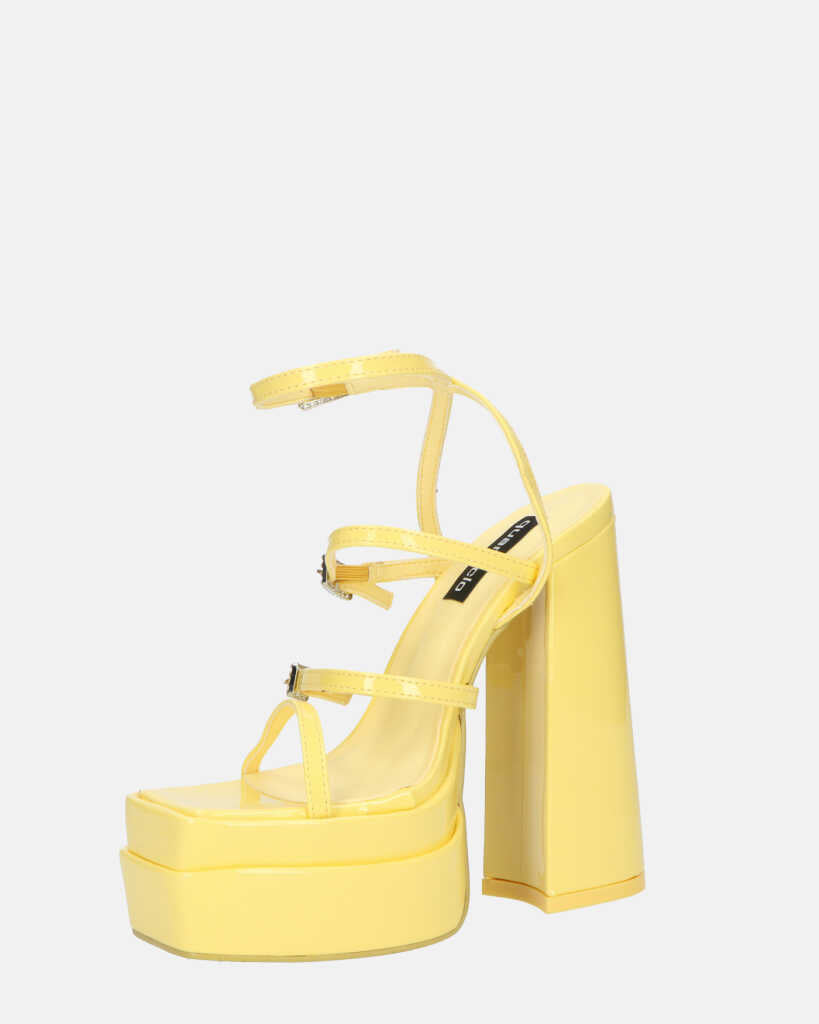 TEXA - sandali con cinturino e tacco alto in giallo