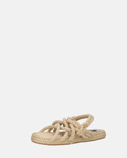 KATERYNA - sandali beige di corda intrecciata