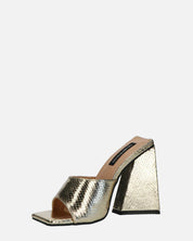 BUKET - sandali con tacco in oro pitonato